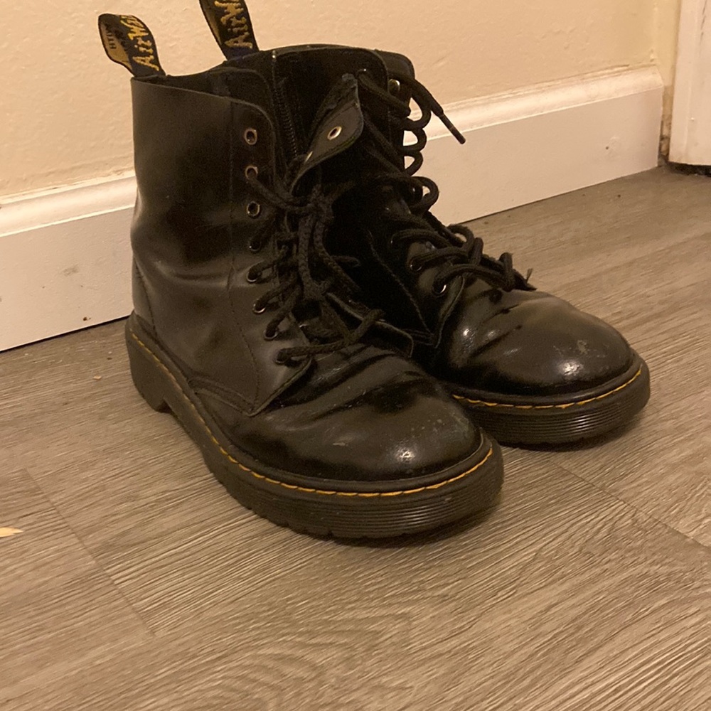Dr. Martens Shiny Black Ankle Boots